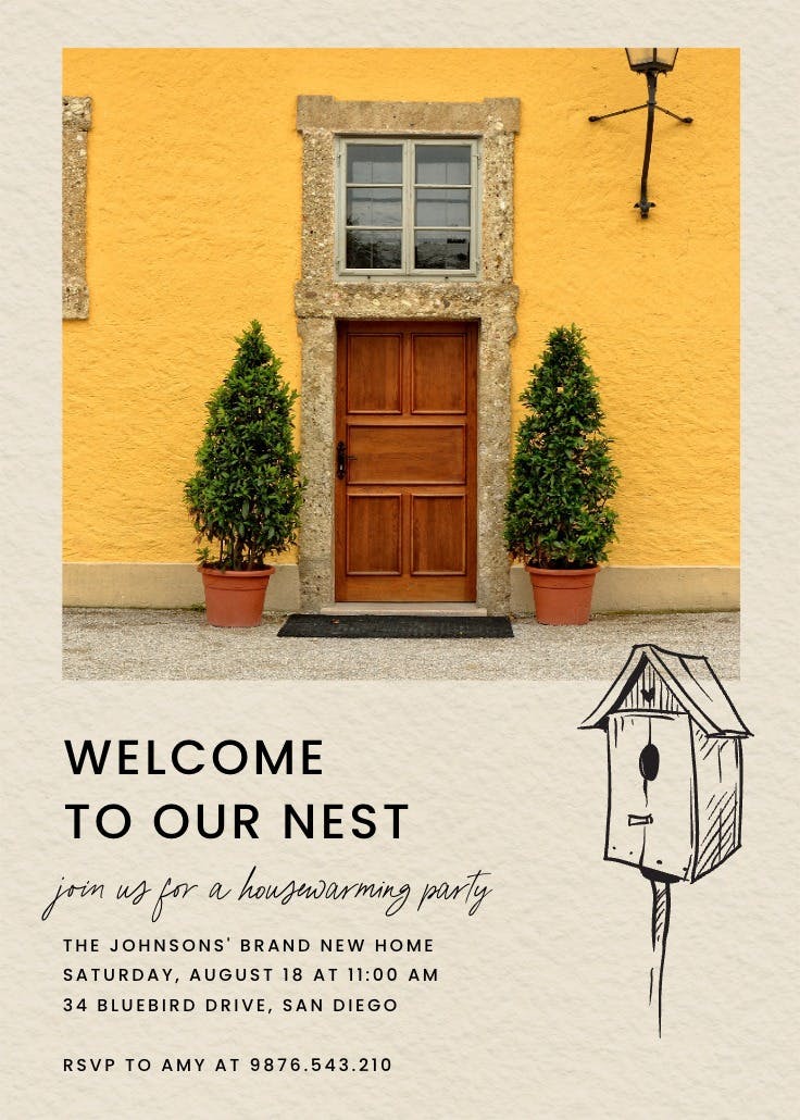 Our new nest - housewarming invitation